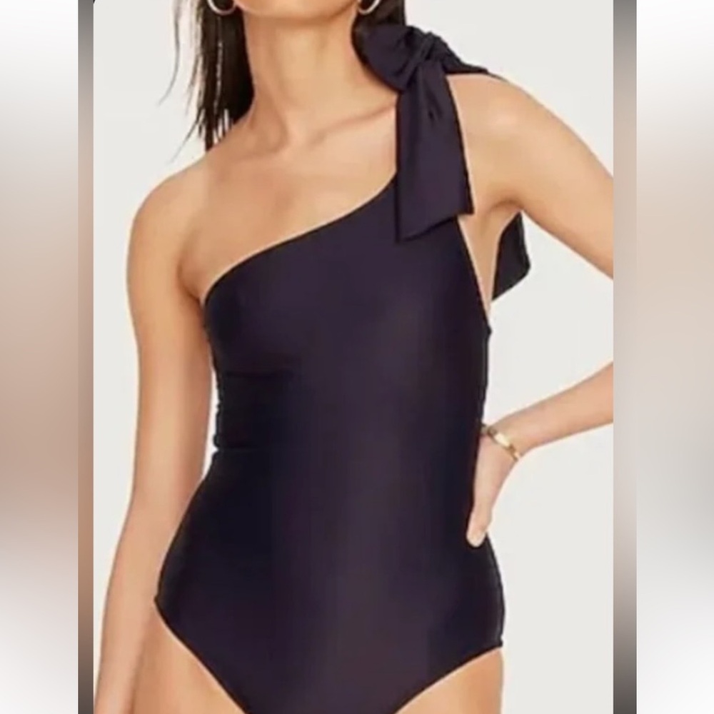 NWT J. Crew navy tie-shoulder swimsuit, size 4